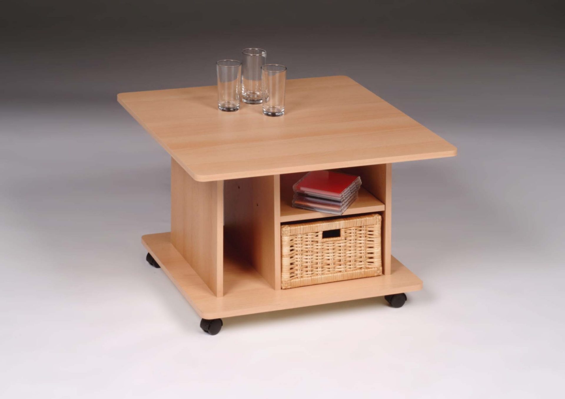 Couchtisch mit Rollen, perfekt als Beistelltisch , buchefarbene ... Couchtisch mit Rollen, perfekt als Beistelltisch , buchefarbene ...
