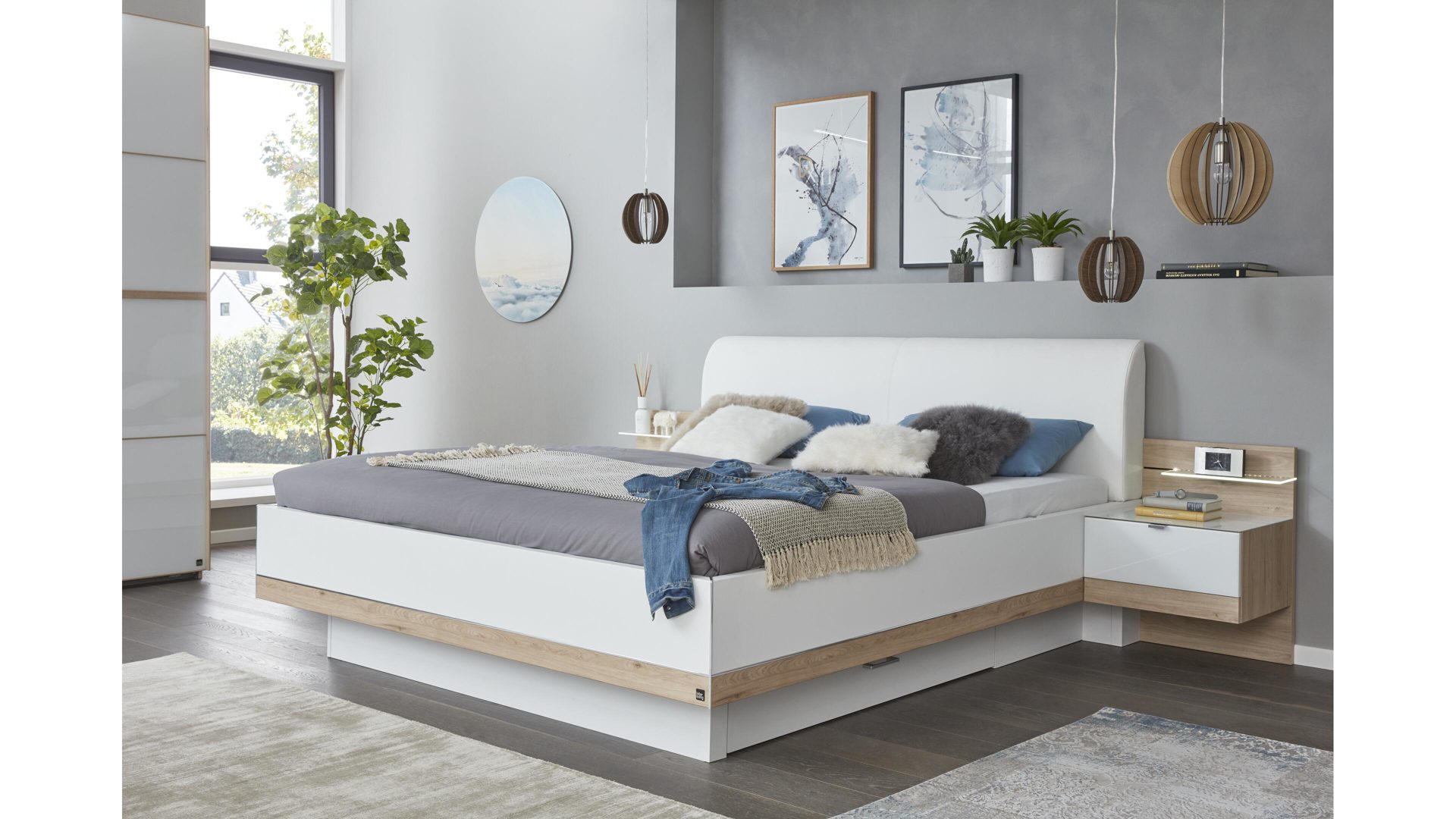 Schlafzimmer Interliving Doppelbettgestell Rauch Boxspringbett